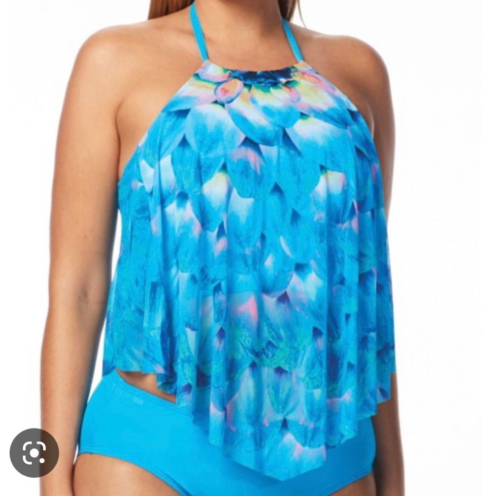 Coco Reef Aura Ruffle Underwire Crop Top Silent Bloom Bra Sized 36D